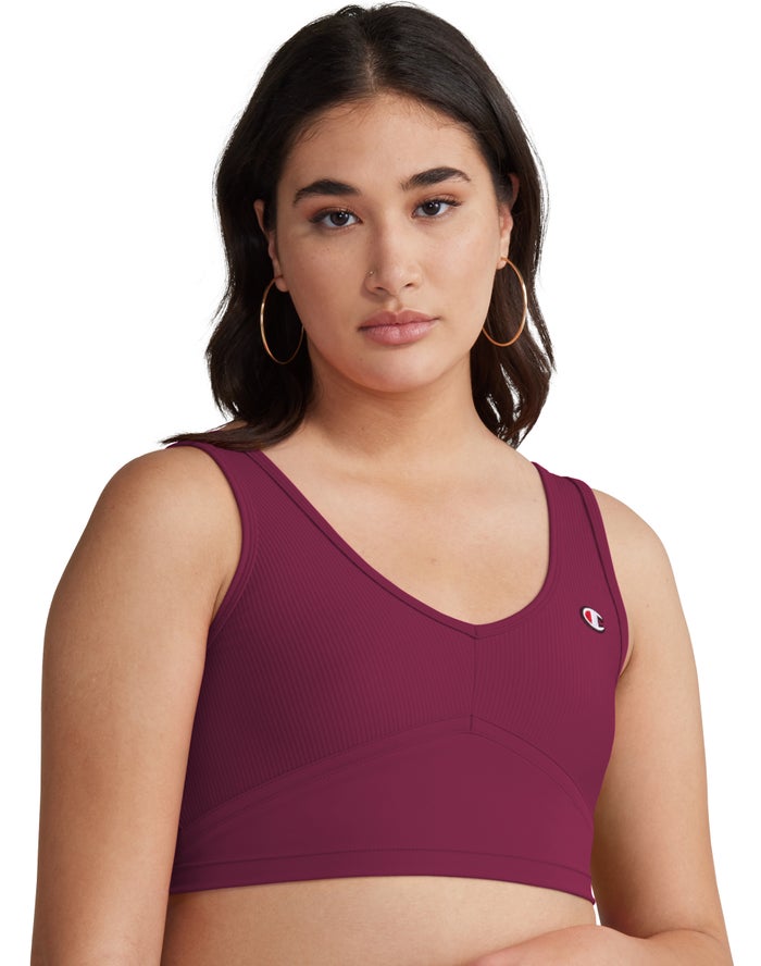 Champion Tanktop Dames - DonkerPaars - Ribbed Cropped ( 264873-ABS )